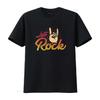 Lets Rock N Roll Guitar Retro Womens T Shirt Black 2X Large Vintage Washed Designer Clothes Unisex Stretched Casual Graphic