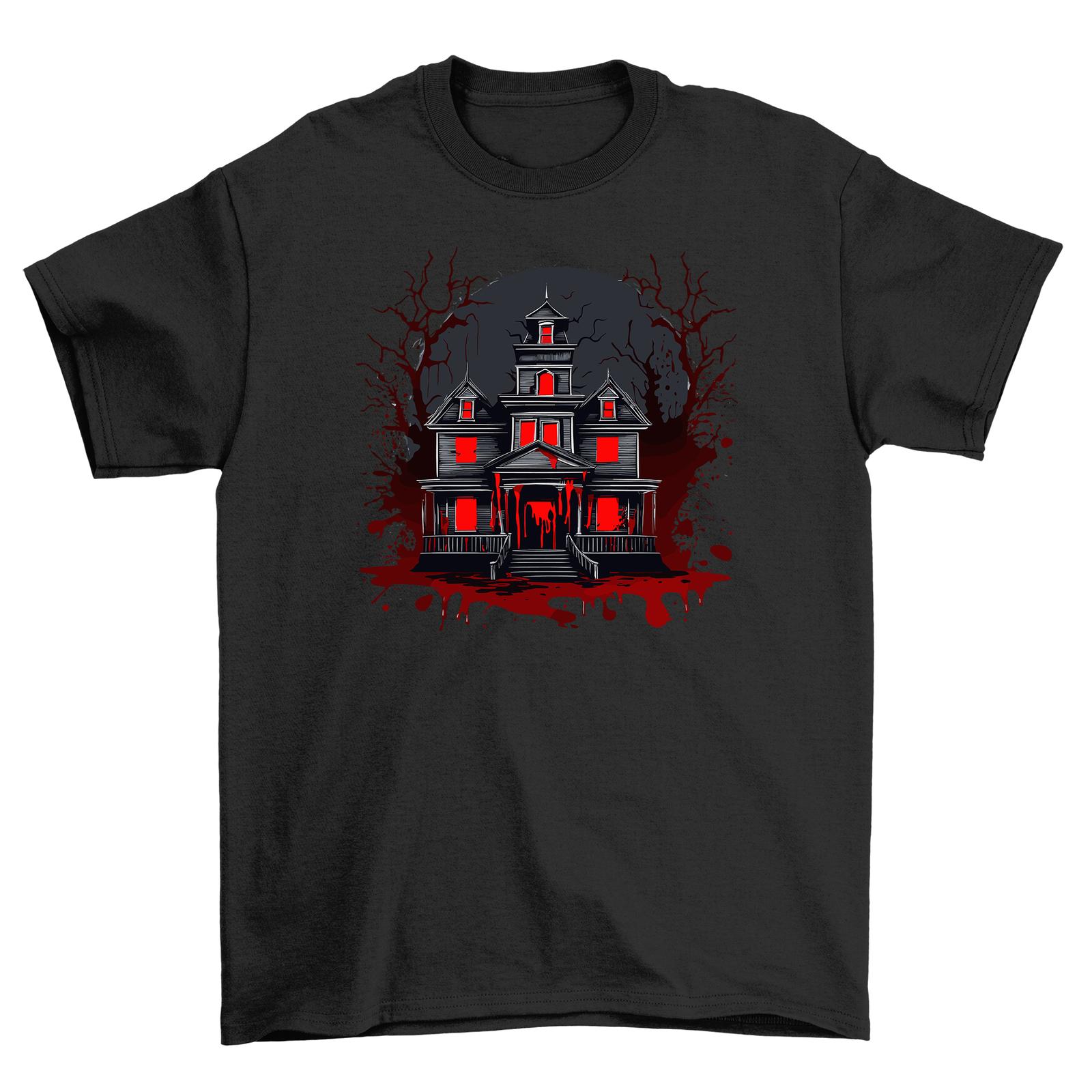 

Halloween_205 Haunted House Tee - Scarily Funny! 100% Cotton, Spooky T-Shirt Mens Womens Tees Top, Un XL