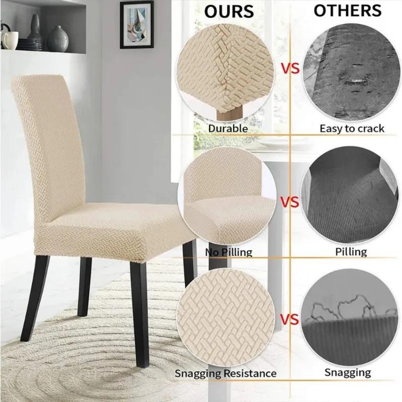 Husté žakárové potahy na opěradla židlí Vzor ve tvaru T Potah sedáku židle Elastický chránič jídelní židle Kancelář Restaurace Univerzální