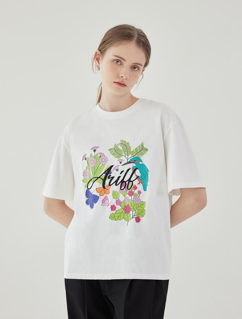 A.RIFF Floral A-Line T-Shirt_Ivory
