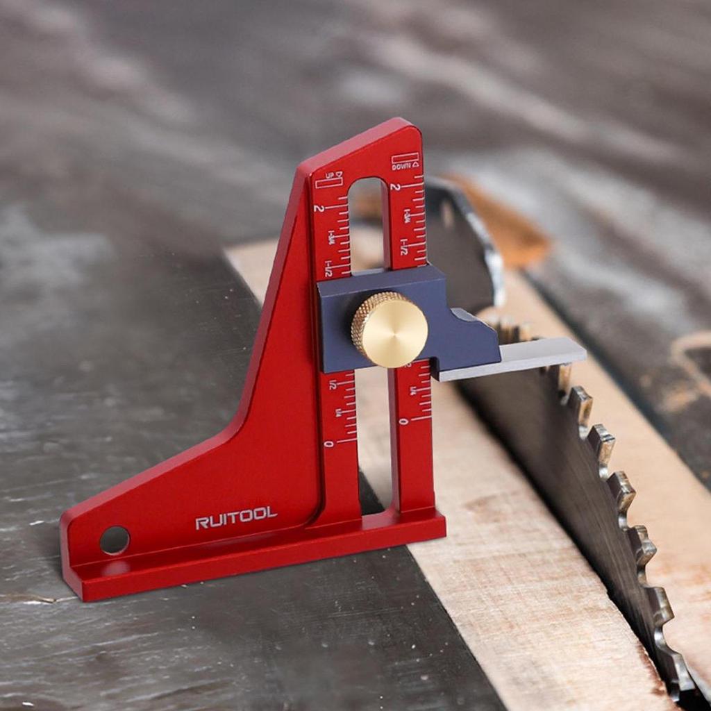 Table Saw Height Gauge Adjustable Professional Use Measurement Tool Double Scale Depth