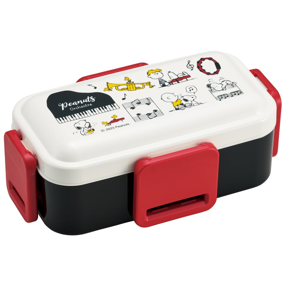 Skater Bento for Made In with a Soft Dishwasher and Microwave Snoopy Orchestra Design Box, 2-Tier, 600ml, Women, Japan, Dome-Shaped Lid, Safe,