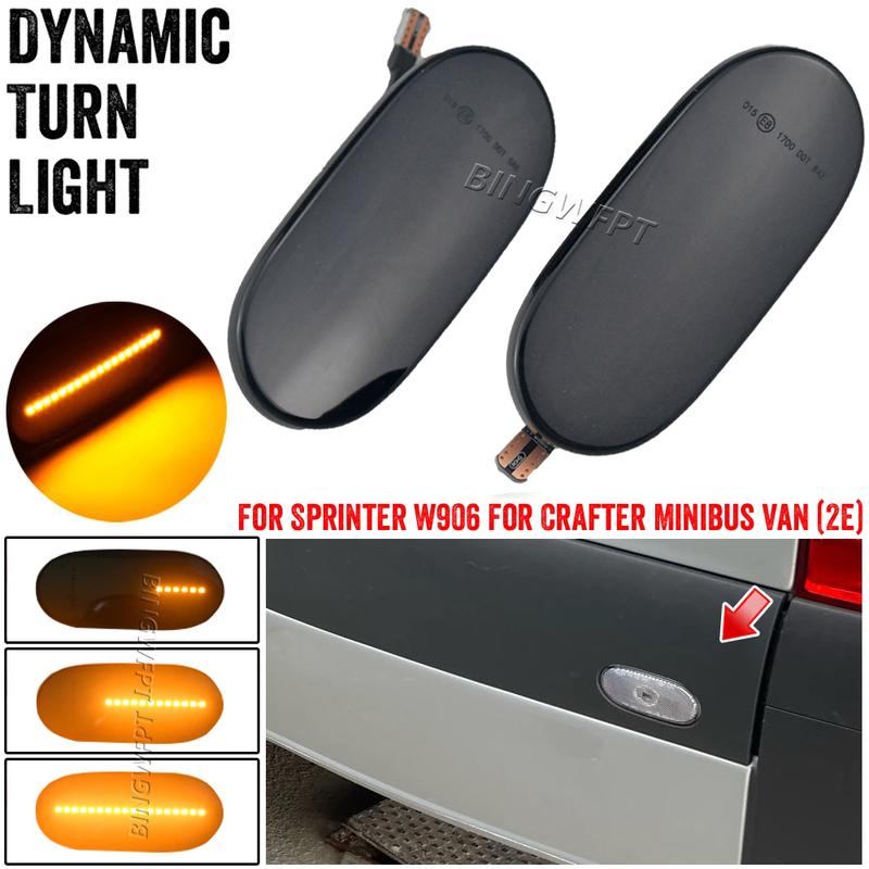 6 X LED Dynamic Side Marker Turn Signal Lights Indicator Lamp For VW Crafter 2006-2016 for Mercedes-Benz Sprinter W906 2006-2018