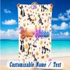 Dog Theme Beach Towel Personalized Custom Name & Text Soft Quick Dry Beach Towel for Swimming Travel