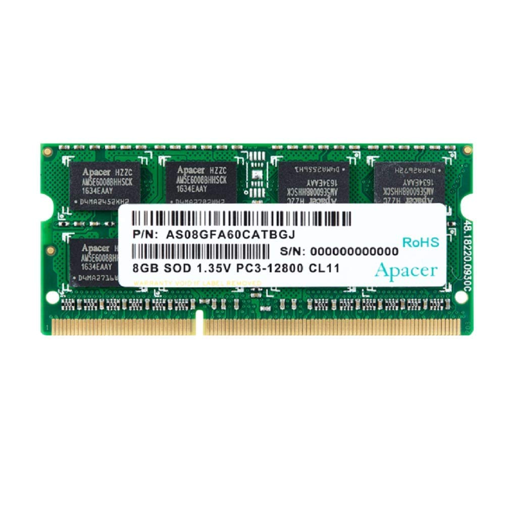 

Пам ять Apacer DDR3 SODIMM 8GB CL11 MM5584 DDR3-1600 1.35V DV.08G2K.KAM