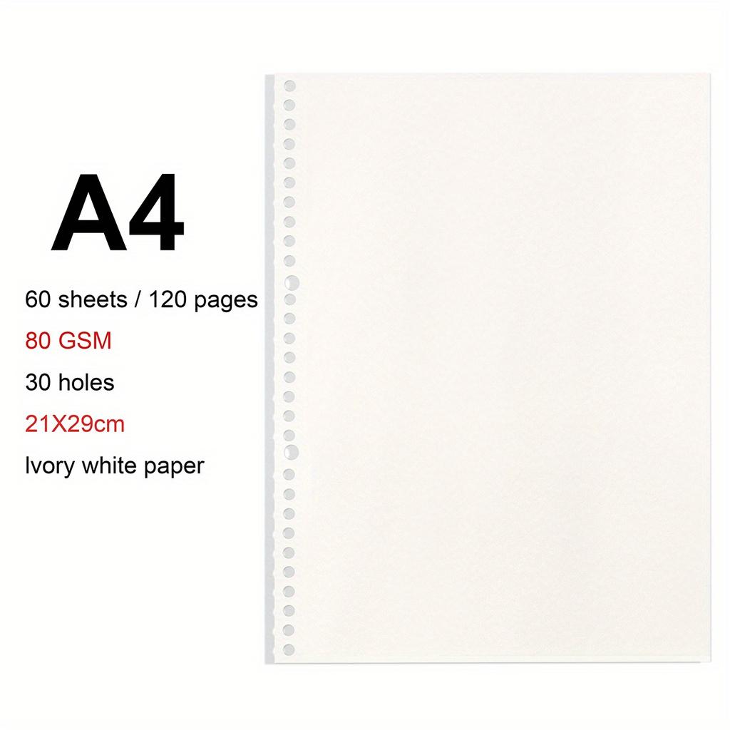 A4/B5/A5 Loose Leaf Refill Binder Notebook Blank/Line/Grid/Cornell Replacable Metal Ring Office&School Supplies Stationery