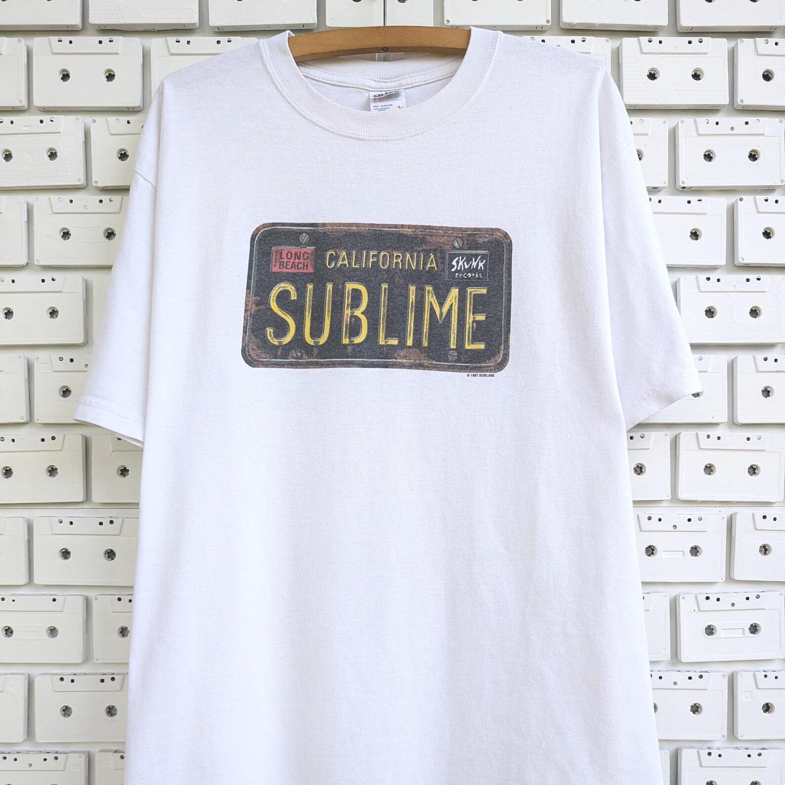 Vintage 1997 Sublime Band T shirt License Plate Graphic Ska Punk Reggae Alternative Rock Skunk Records Merch Tee Size L XL