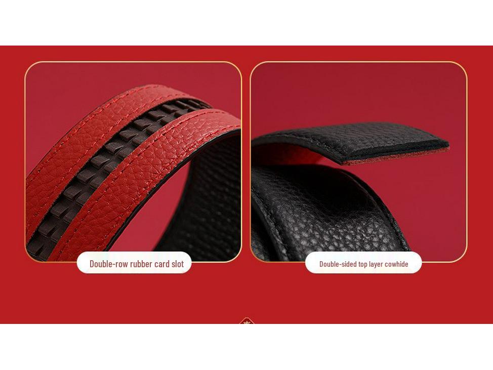 Paul Genuine Benmingnian Men's Premium Leather Belt with Automatic Buckle - Top Layer Cowhide, High-End Quality