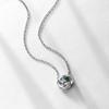 Women's Four-Leaf Clover Necklace, 925 Silver with Natural Red Garnet Choker Jewelry