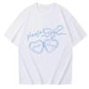 Bow Heart Please Graphic White T-shirt