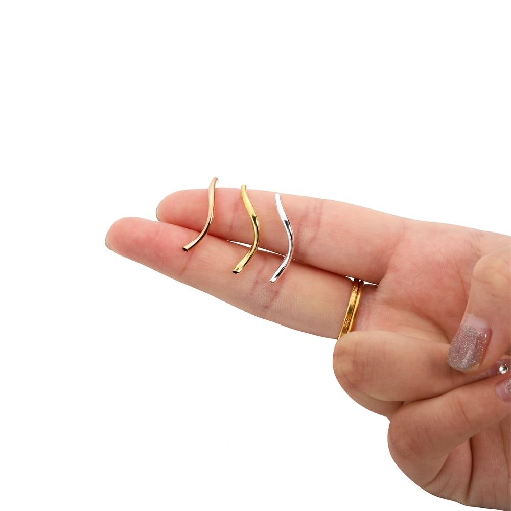 100 buc 2x25mm cupru neted curbat S tub distanțier margele conectori pentru bricolaj brățară colier bijuterii accesorii