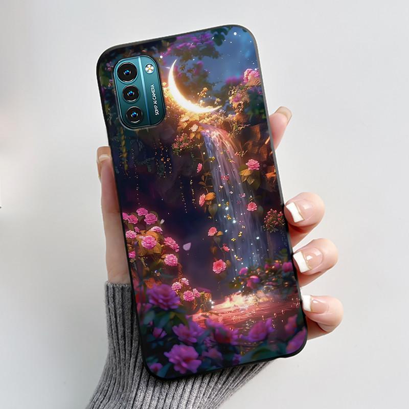 For Nokia G21 G11 Plus Case Cute Love Rabbit Cartoon Black TPU Silicone Soft Cover For NokiaG21 G 11 G11Plus Bumper Phone Case