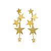 Korean Style Pentagram Dangle Earrings for Women - Long Hollow Star Studs