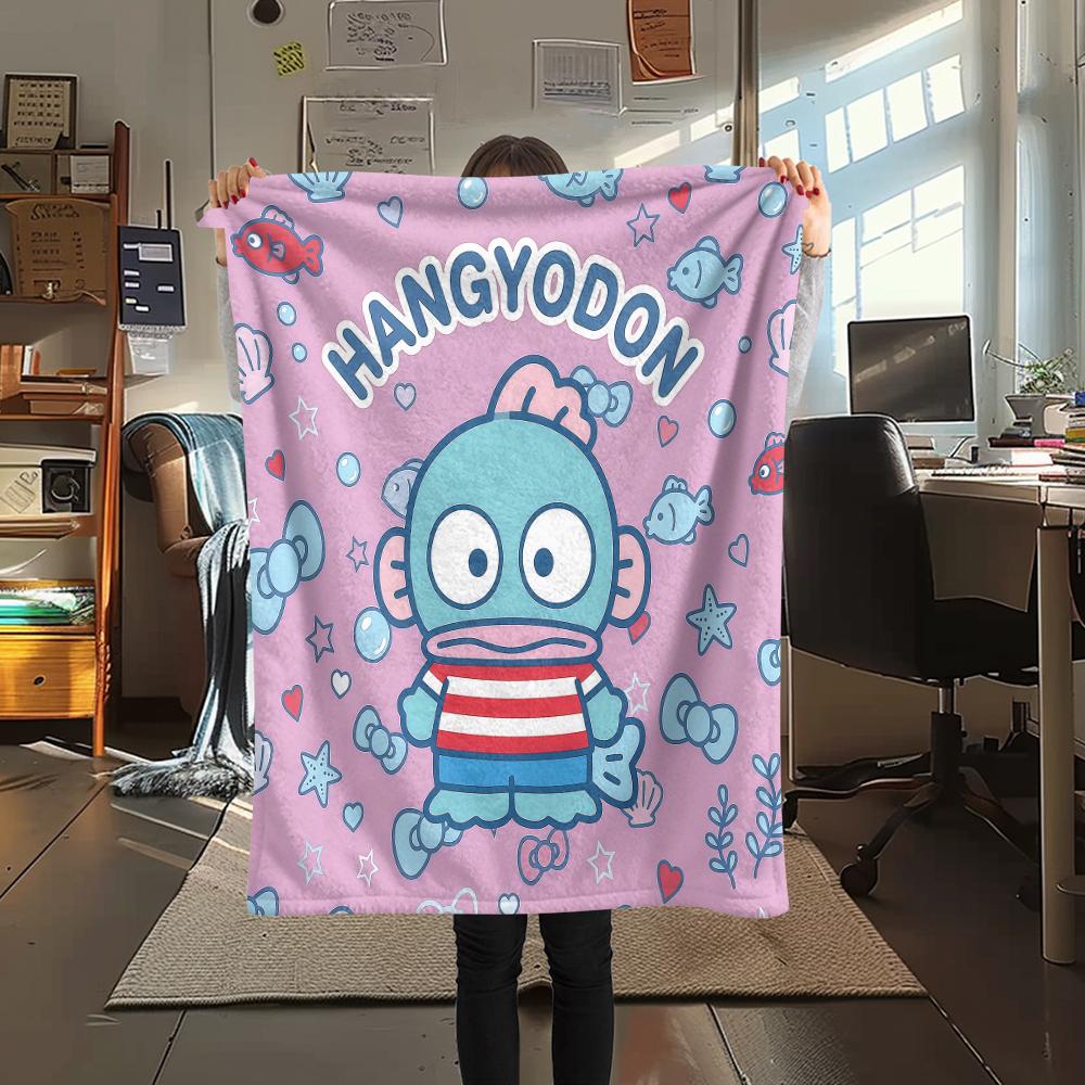 1PC Sanrio Cute Print Flannel Blanket, High quality All Seasons, Home Decor, Warmth and Comfort, Perfect for Christmas Gifts