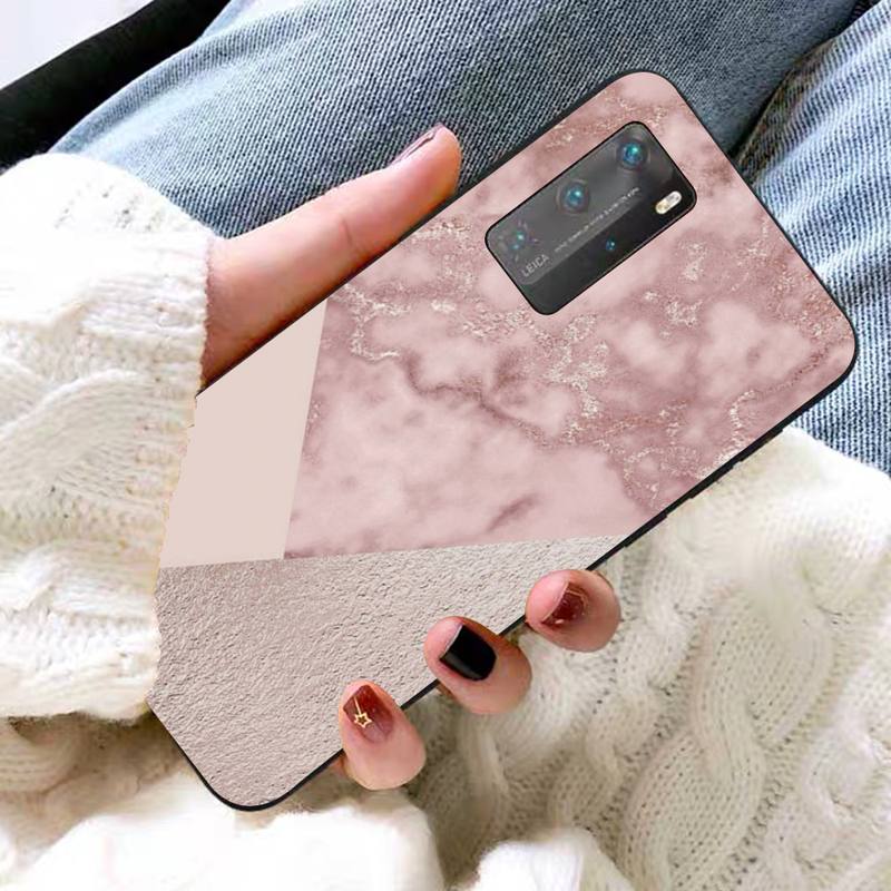 Rose Gold Pink Glitter Phone Case for Huawei P30 40 20 10 8 9 lite pro plus Psmart2019
