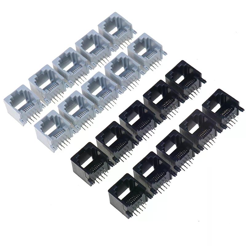 10pcs RJ45 8P8C Network Jack Socket Computer Internet PCB Jack Socket for Networking