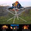 Foyer Portatif Extérieur Grille en Acier Pliante Support de Feu Poêle Chauffage au Bois Matériel de Camping Jardin Arrière Avec Sac de Transport