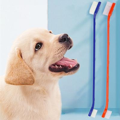 Dog Toothbrush 2pcs Set Double-headed Dogs Toothbrushes 2pcs Set Cat Toothbrush Set Dog Teeth Cleaning Pet Grooming Pet Supplies