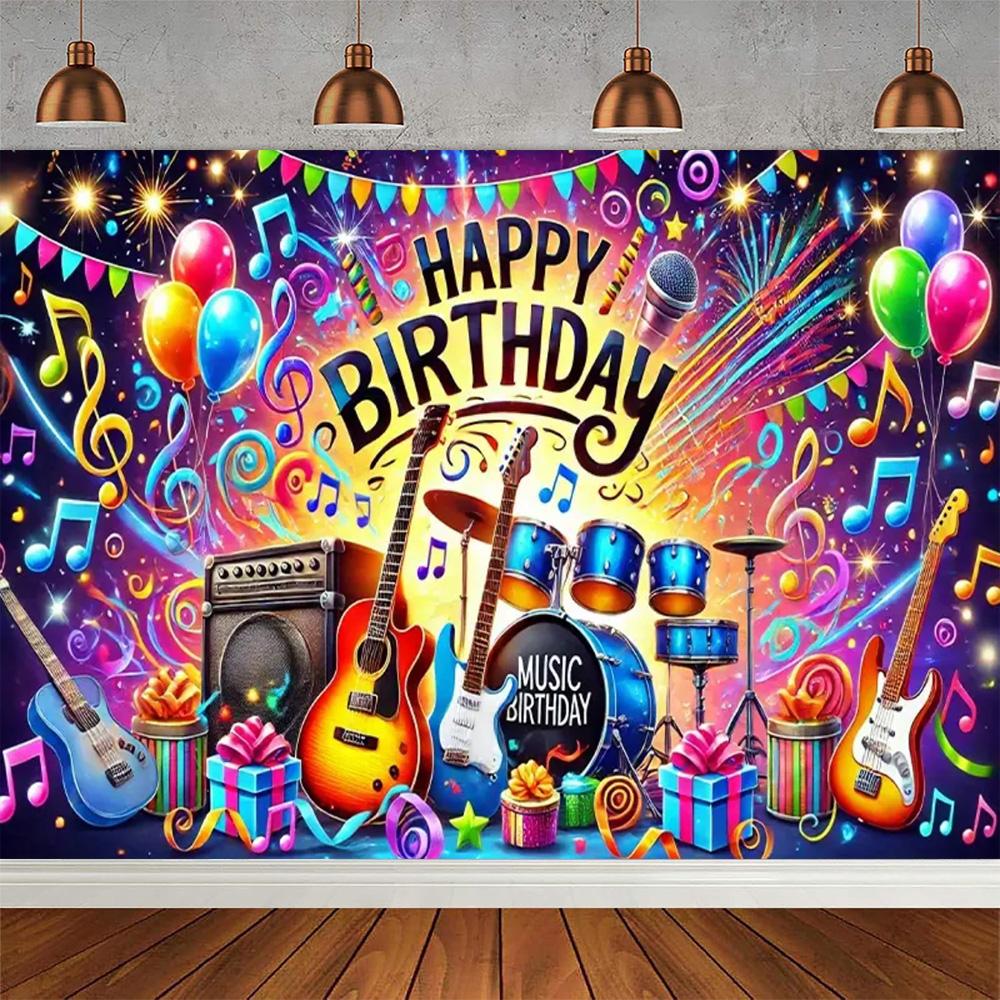 Rock Music, Dance Notes, Band Theme, Party Photography Background, Adult Birthday Party, Home Decoration Photography Background