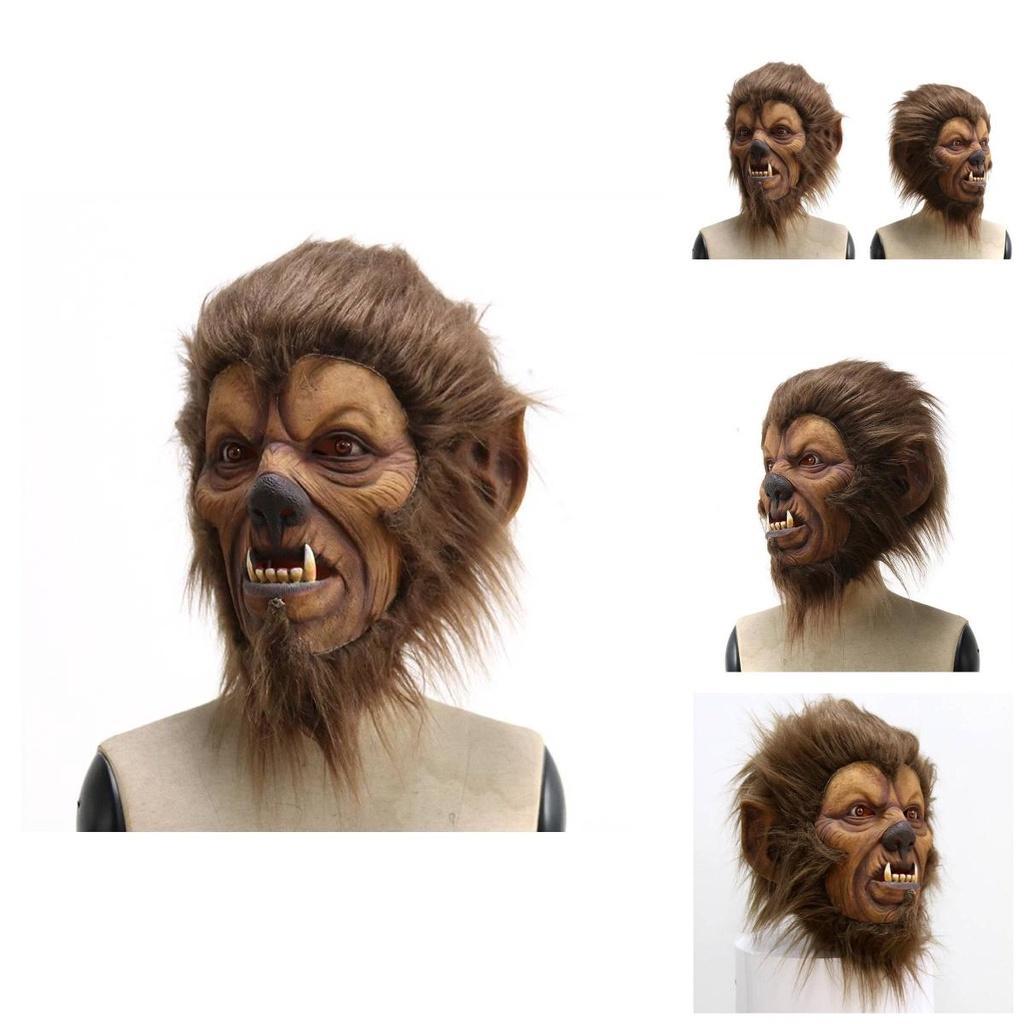 Masque facial réaliste d'animal Lion en latex Accessoires de fête d'Halloween