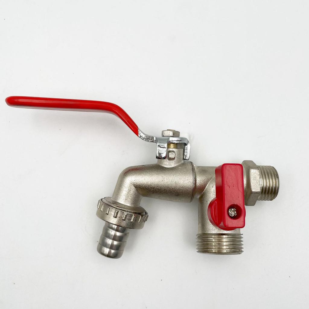 Double Head Water Faucet Garden Irrigation Garden Watering Valve Switch Washing Machine Accessory Thread Alloy Sink Tap