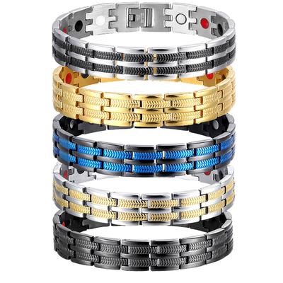 Magnetic Bracelets for Men Pain Relief Titanium Steel Strong Magnets Bracelet Adjustable Bracelet Drop Shipping