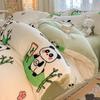 2024 New Class A Small Fresh Printed Milk Fleece Single Bedding Set Thick Warm Cartoon Quilt Cover Fall and Winter Duvet Cover