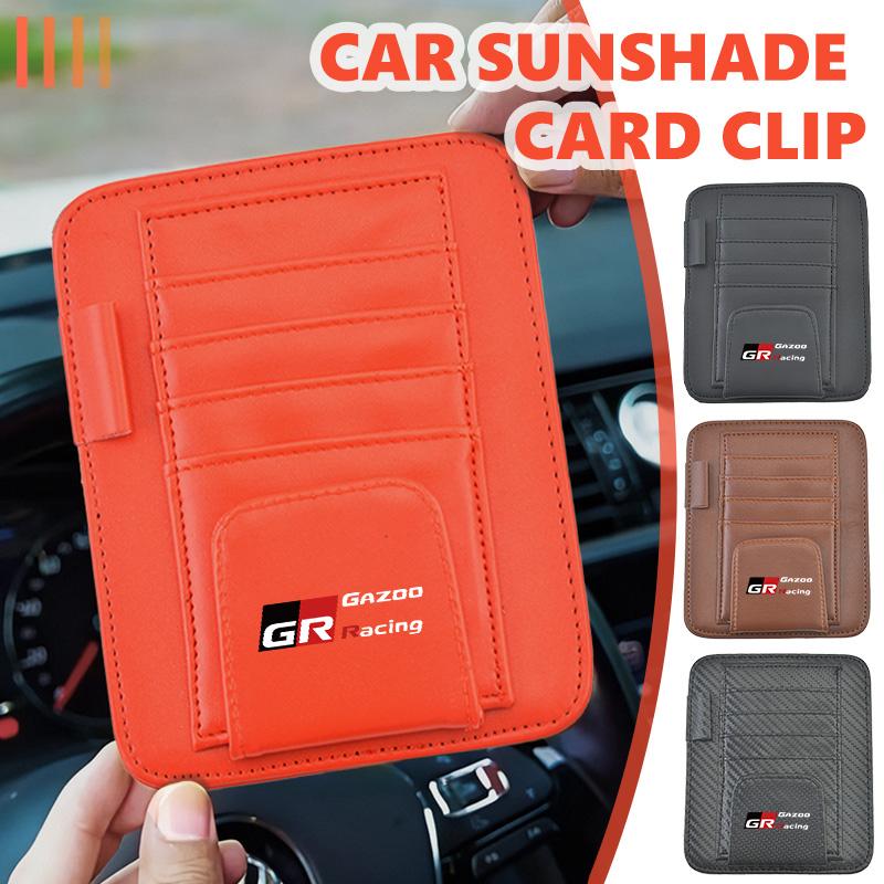 Car Sunvisor Storage Clip Multi-Pocket Card Ticket Clip Organizer Interior Accessories For S9 GR Sport Yaris Chr Auris Rav4 JH9