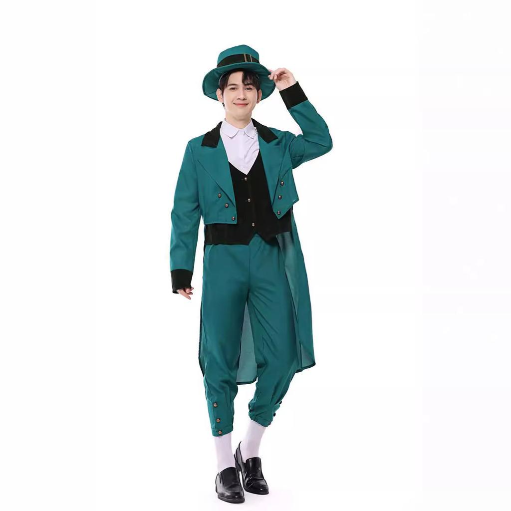 Grüne Fee Cosplay Kostüm für Herren Erwachsene Irisches Elfen-Outfit Oz Country