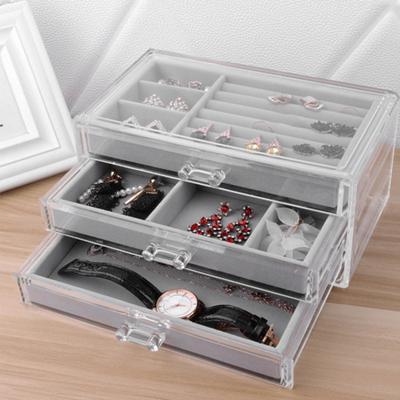 Jewelry Box Multi-Grids Classification Storage Flannel Necklace Rings Earrings Storage Bag Holder