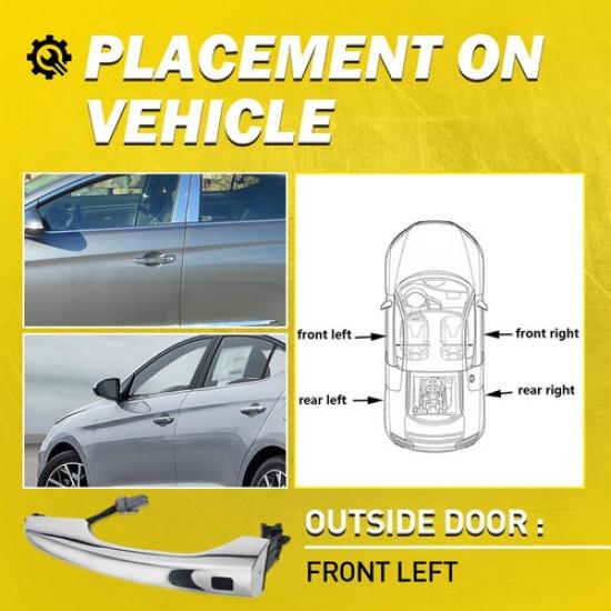 Exterior Door Handle Front Left For 17-20 Hyundai Elantra Sedan wSmart Key EOA