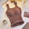 Winter Women Thermal Vest with Chest Pads Seamless German Velve Lining Fast Temperature Lock Heating Slim Fit Elastic Sleeveless Inner Wear Bottoming