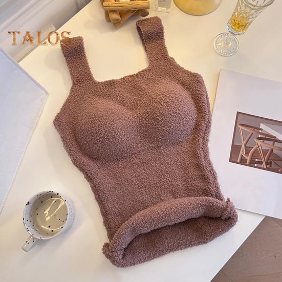 Winter Women Thermal Vest with Chest Pads Seamless German Velve Lining Fast Temperature Lock Heating Slim Fit Elastic Sleeveless Inner Wear Bottoming