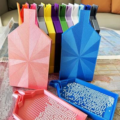 DIY Craft Large Diamond Painting Tray Large Capacity Beading Plates Drill Storage Container with Y Shape Pop-up Plug Embroidery