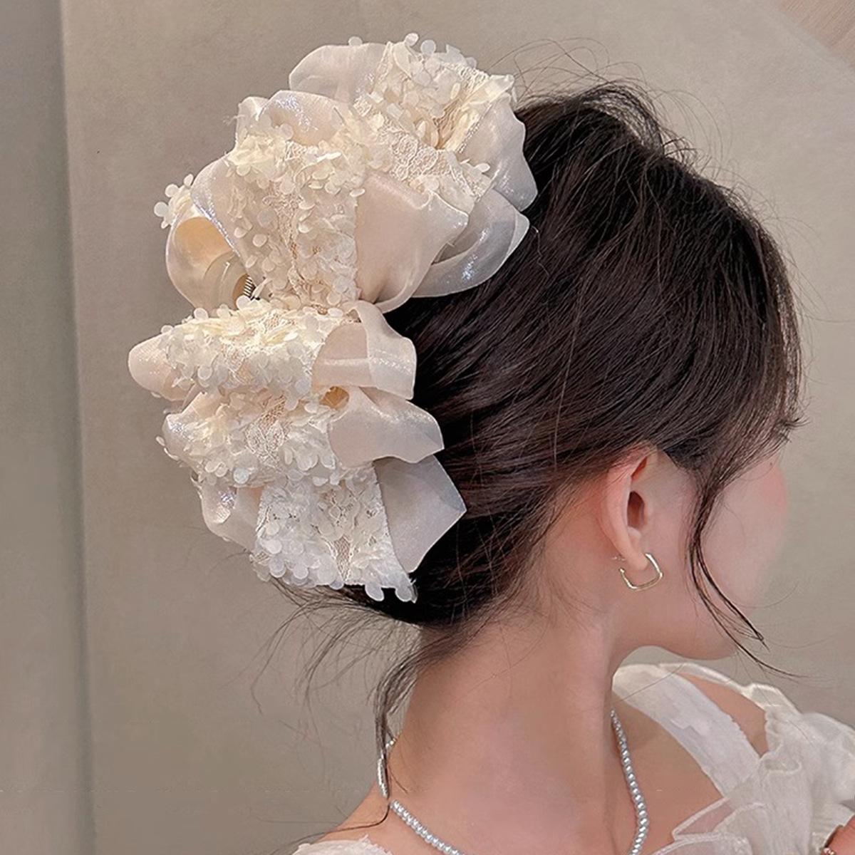 

Элегантная большая кружевная заколка для волос в виде акулы 2023 года для женщин