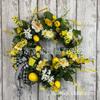 Artificial Lemon Peony Wreath Wall Hanging Decor Door Home Festival Party Decoration
