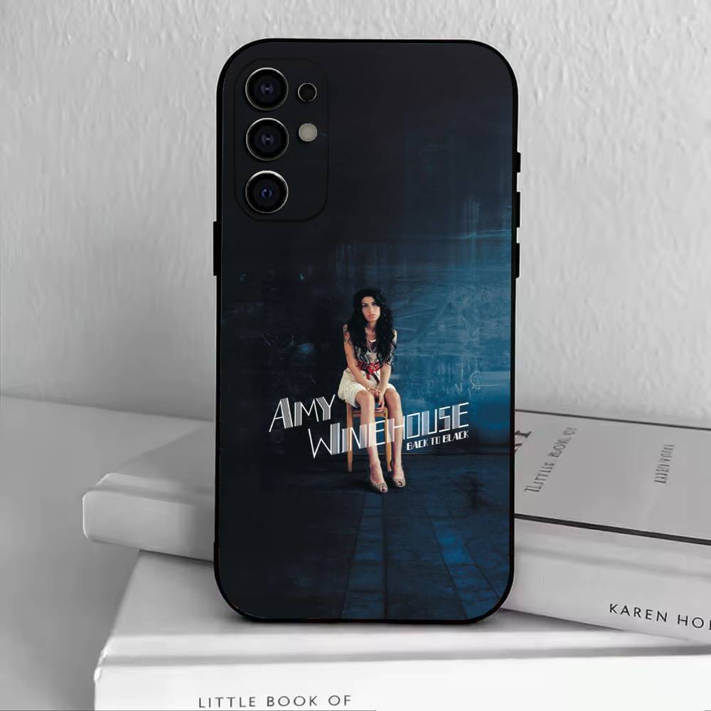 Y2K A-Amy Winehouse Phone Case Black Silicone Soft For Samsung S25,S24,S21,S22,S23,S30,Ultra,S20,Plus,Fe,Lite