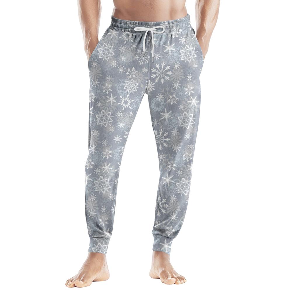 Men's Drawstring Pocket Casual Pants, Checkered Striped Printed Pocket Casual Pants, Home Sleeping Pants
