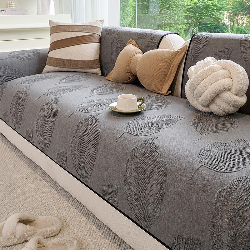 All-Purpose Woven Pattern Sectional Sofa Cover Abrasion-Resistant Complete Coverage Easy Install Sofa Protectors Couch Cap Furniture Case