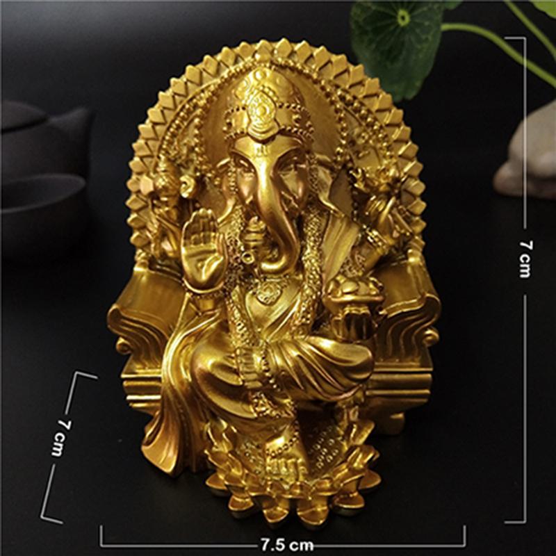 Lord Ganesha Statue Sculpture Elephant God Buddha Statues Figurines Resin Bronze Color Ornament For Home Garden Decoration
