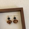 Exquisite Maelard Brown Resin Stud Earrings for Women: High-End, Fashionable, and Versatile Autumn/Winter Ear Accessories