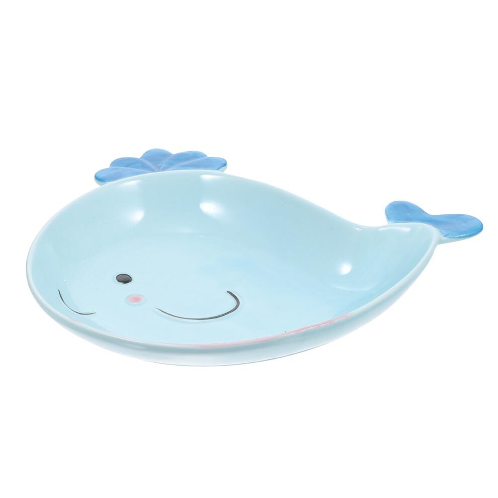 1pc Cartoon Whale Ceramic Plate for Kids