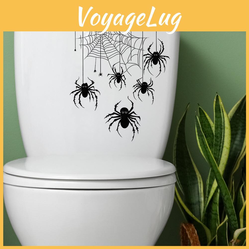 Spider Web Halloween Toilet Sticker Decor For Living Room Bedroom And Entryway