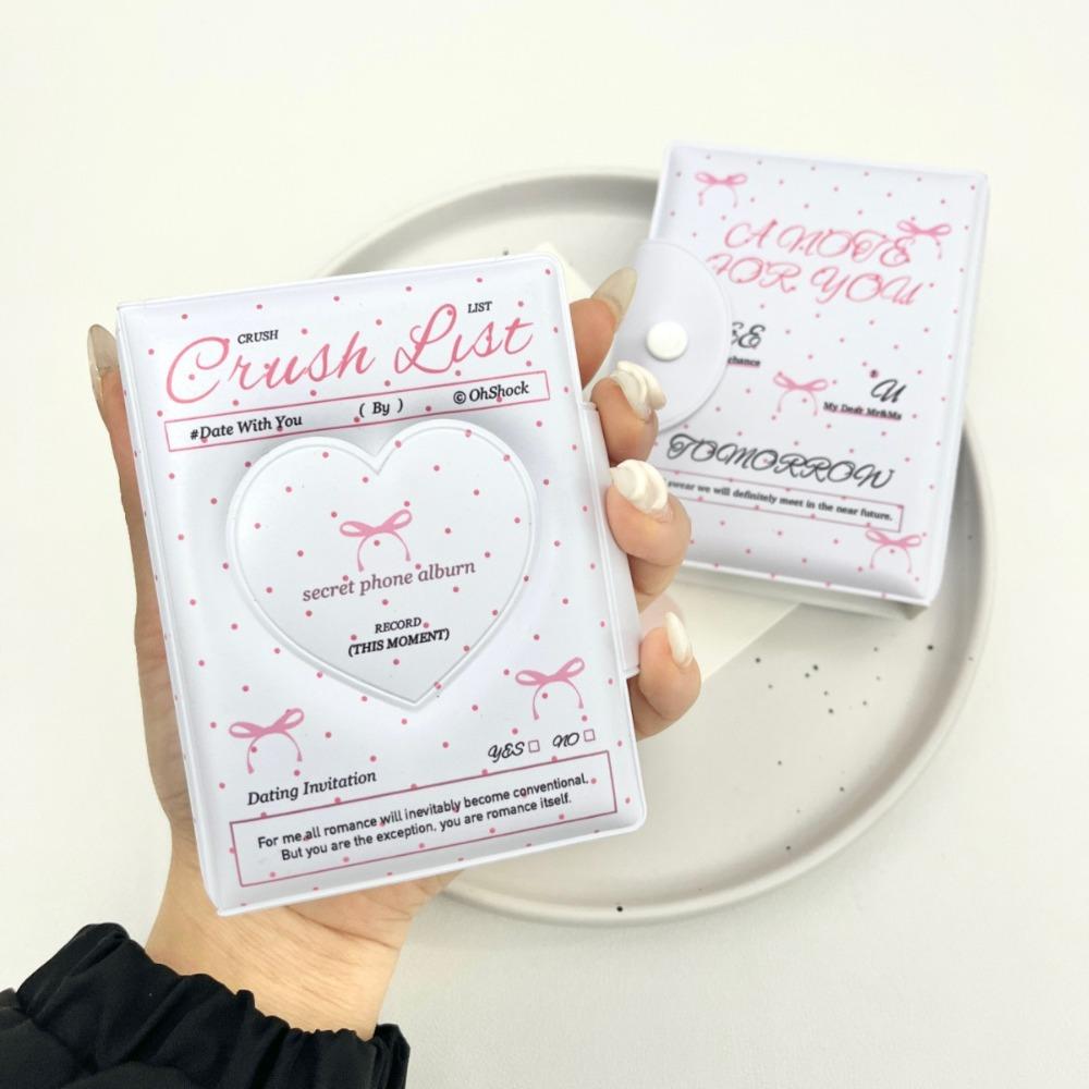 Love Bow Card Album PVC Postcard Book New Photocard Binder