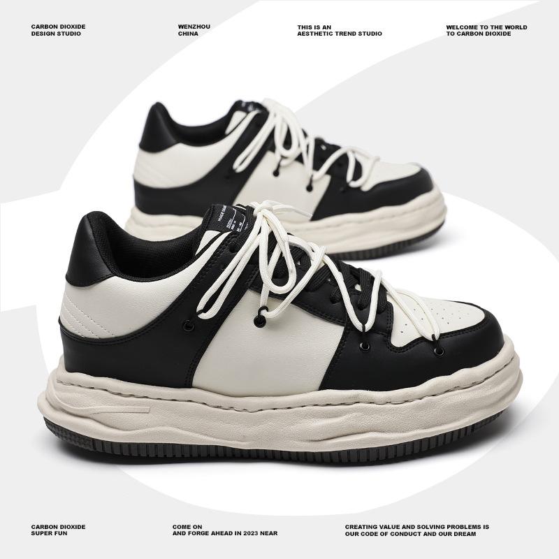 

2025 autumn new 7cm invisible inner height increase air force foam dissolving shoes men s casual versatile board shoes couple shoes Female code 36 чёрный