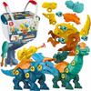 Construction Blocks 3 Dinosaurs Arrows Set for Screwing + Screwdriver