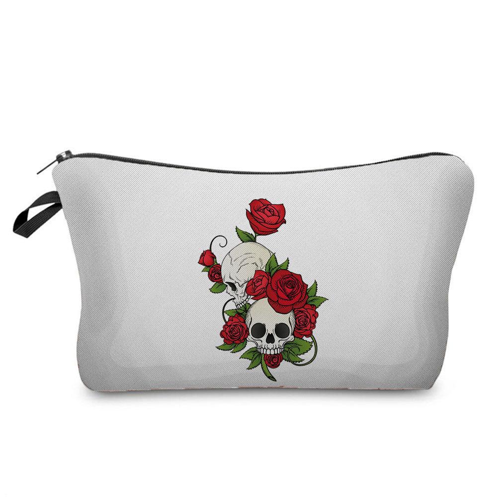 Women Flower Print Cosmetic Bag Toiletries Organize Travel Storage Case 6670