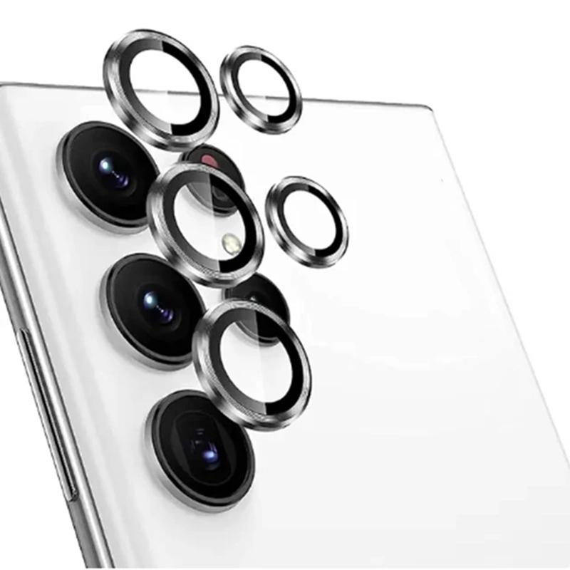 Pour Samsung Galaxy S24ultra S24+ s24 Protection d'appareil photo Anneau métallique Objectif Verre pour Galaxy S23 Ultra S23+ FE Couvercle de capuchon d'objectif arrière