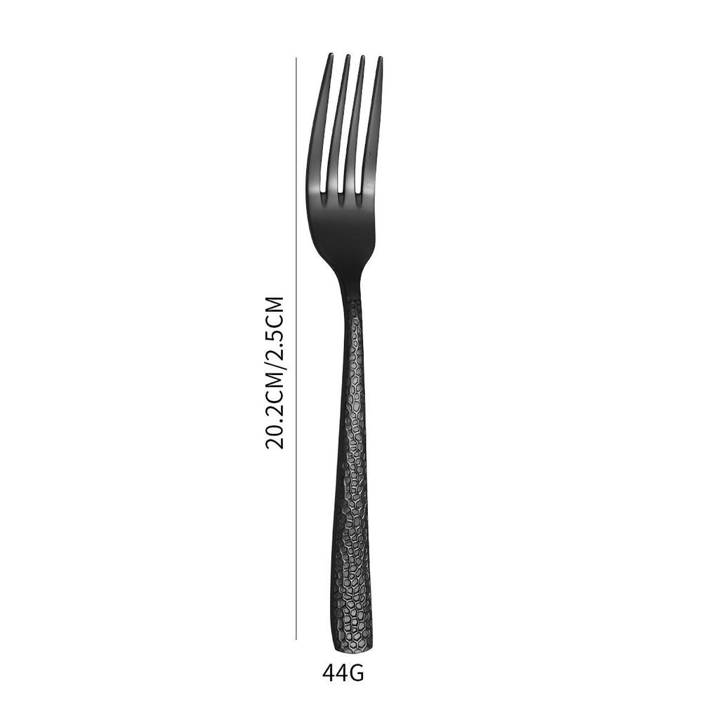 6-Piece Cross-Handle Snake Pattern Titanium-Plated Stainless Steel Cutlery Set (Knife, Fork, and Spoon)