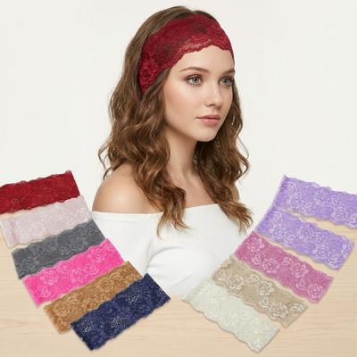 Hollow-Out Headband Elastic Headwrap Cap Fashion Mesh Lace Hairband  Lady Girls Headwear